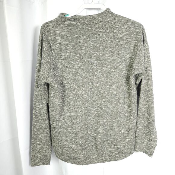 Duluth Trading Co Womens XS Gray Grey Creme de la Hem Mockneck Sweater Shirt - Picture 2 of 6